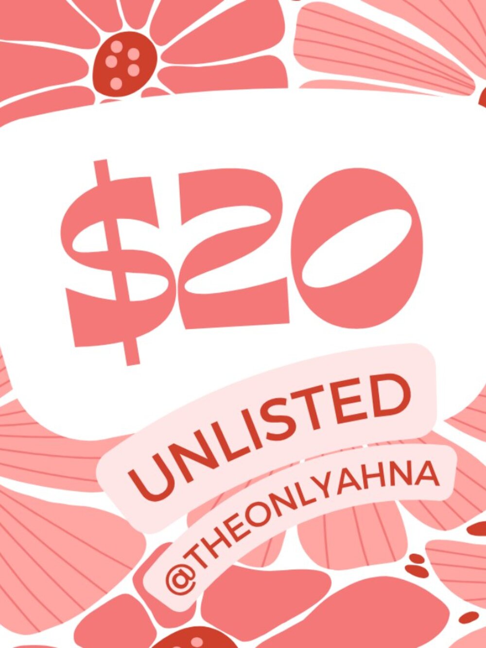 UNLISTED $20 Starts — @theonlyahna Unlisted Live Show Listing!